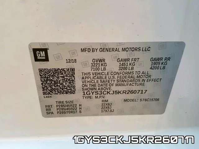 1GYS3CKJ5KR260717 фото 2