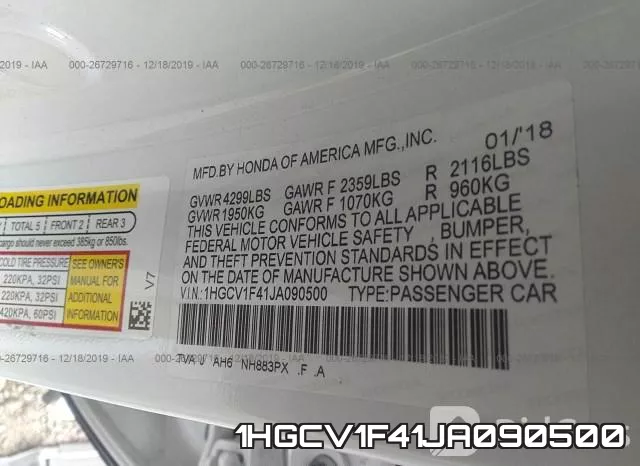 1HGCV1F41JA090500 фото 10