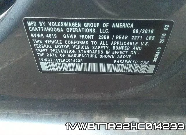 1VWBT7A32HC014233 фото 10