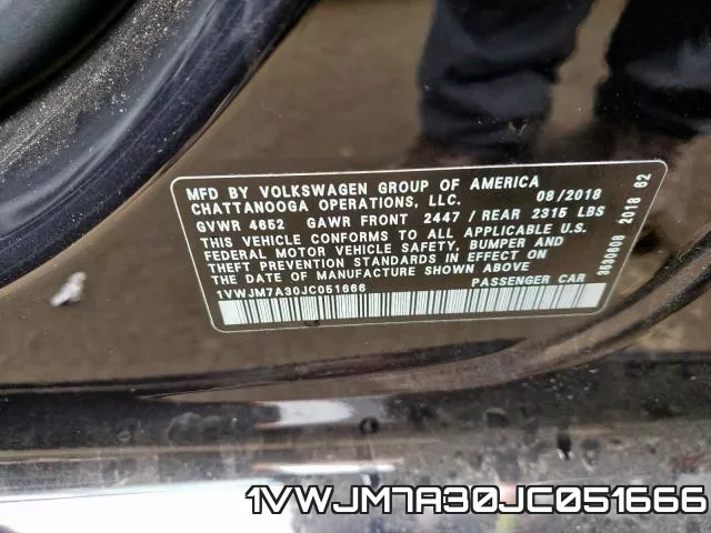 1VWJM7A30JC051666 фото 2