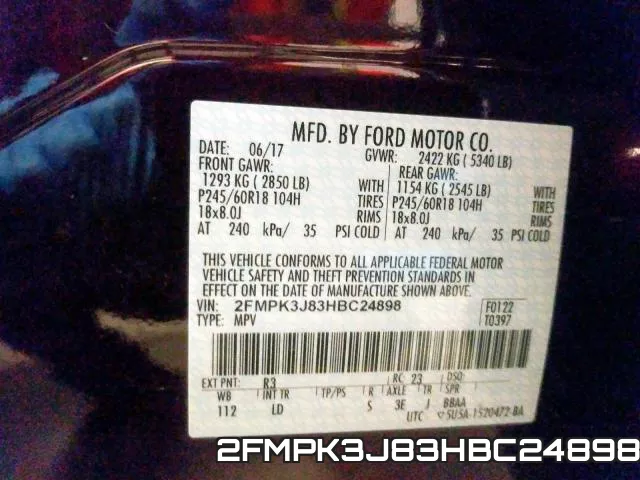 2FMPK3J83HBC24898 фото 2
