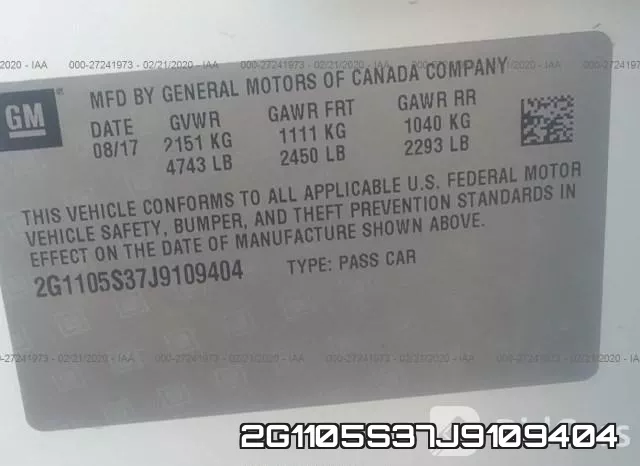 2G1105S37J9109404 фото 10