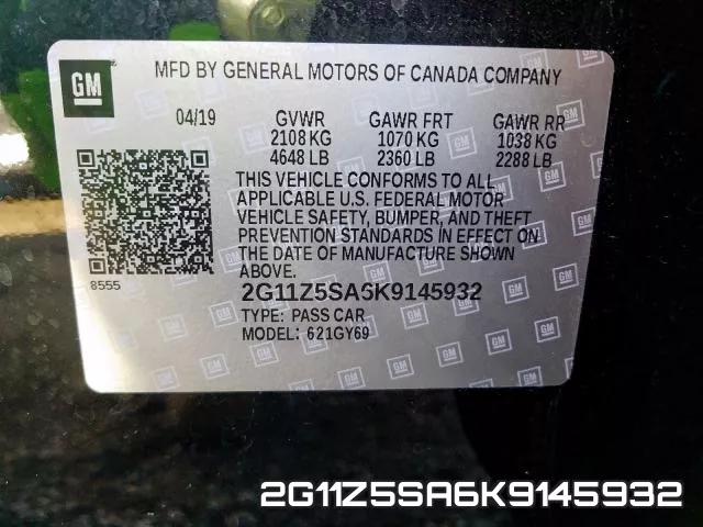 2G11Z5SA6K9145932 фото 2