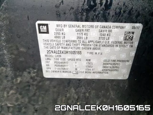 2GNALCEK0H1605165 фото 2