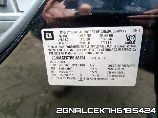 2GNALCEK7H6185424 фото 2