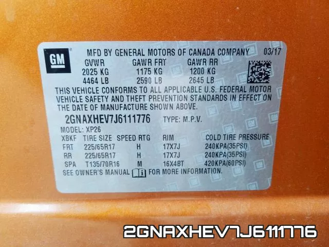 2GNAXHEV7J6111776 фото 2