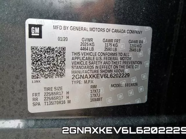 2GNAXKEV6L6202229 фото 2