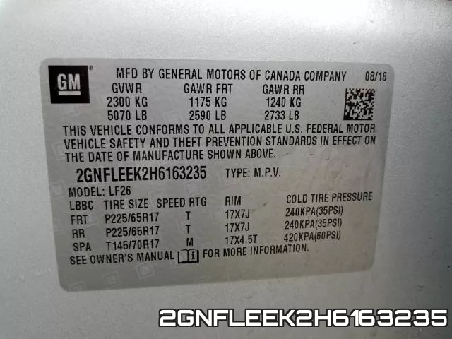 2GNFLEEK2H6163235 фото 2