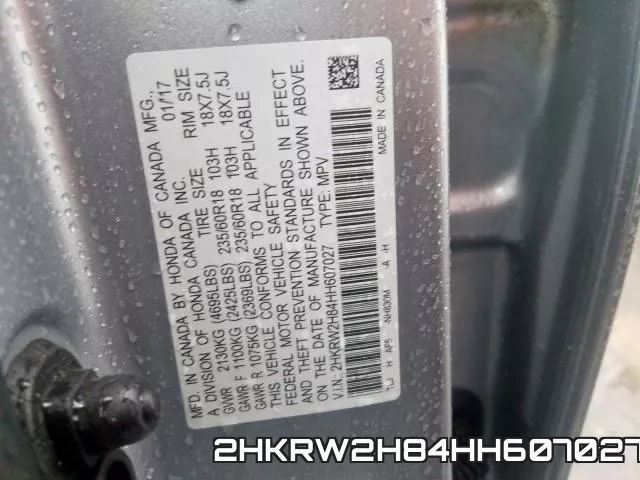 2HKRW2H84HH607027 фото 2