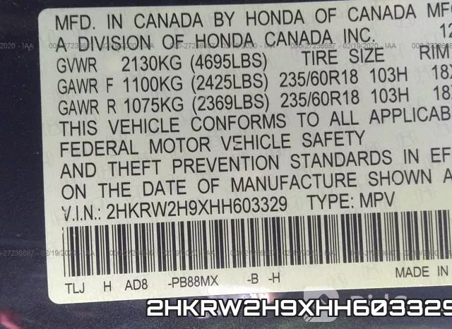 2HKRW2H9XHH603329 фото 10