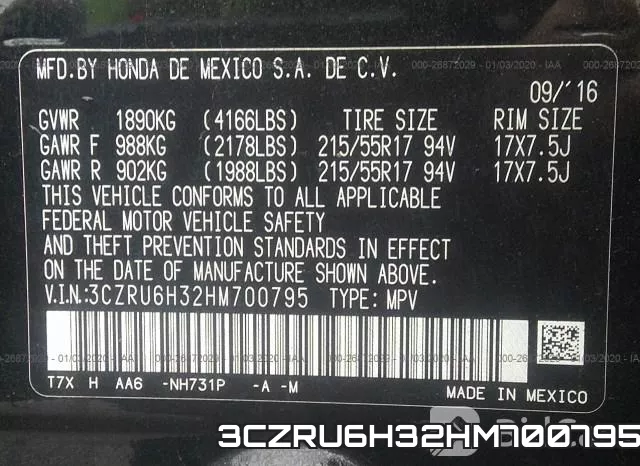 3CZRU6H32HM700795 фото 10
