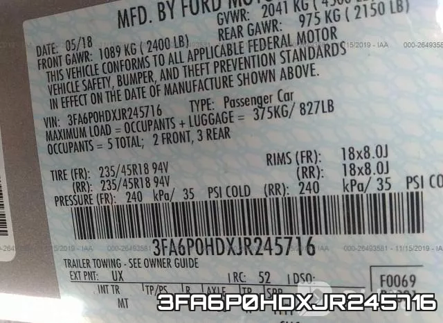 3FA6P0HDXJR245716 фото 10