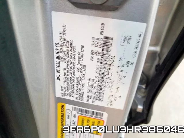 3FA6P0LU3HR386046 фото 2