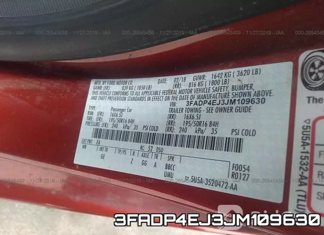 3FADP4EJ3JM109630 фото 10