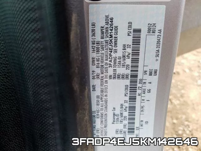 3FADP4EJ5KM142646 фото 2