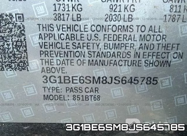 3G1BE6SM8JS645785 фото 10