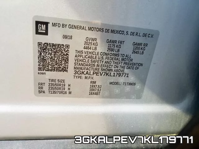 3GKALPEV7KL179771 фото 2