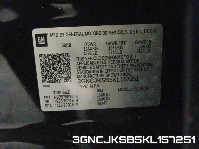 3GNCJKSB5KL157251 фото 2