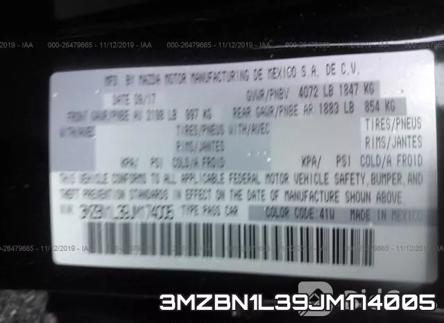 3MZBN1L39JM174005 фото 10