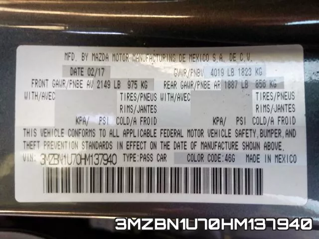 3MZBN1U70HM137940 фото 2