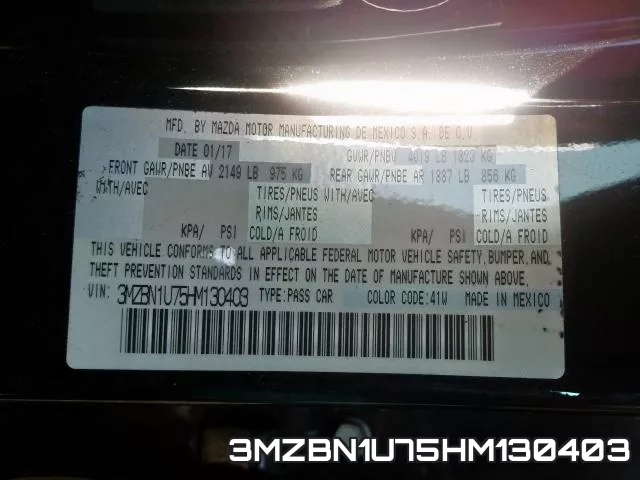 3MZBN1U75HM130403 фото 2