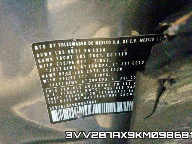 3VV2B7AX9KM098681 фото 2