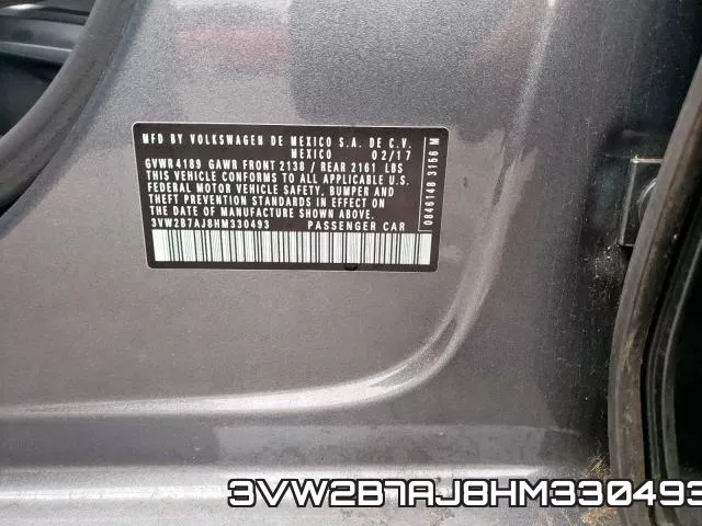 3VW2B7AJ8HM330493 фото 2
