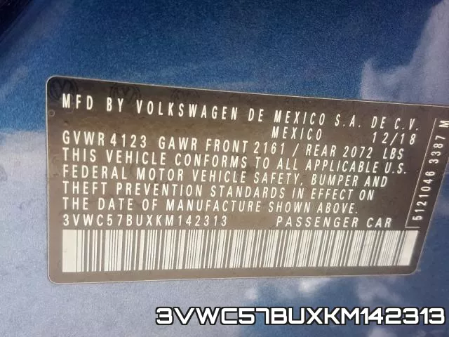 3VWC57BUXKM142313 фото 2
