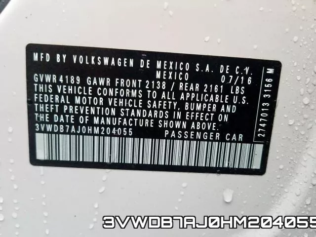 3VWDB7AJ0HM204055 фото 2
