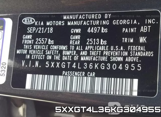 5XXGT4L36KG304955 фото 10