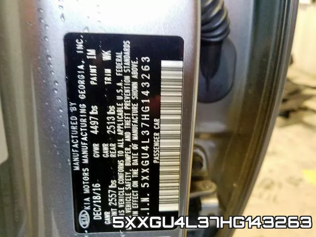 5XXGU4L37HG143263 фото 2