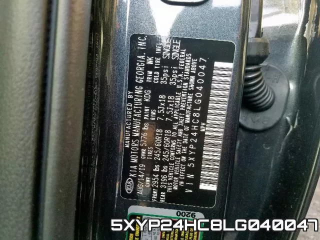 5XYP24HC8LG040047 фото 2