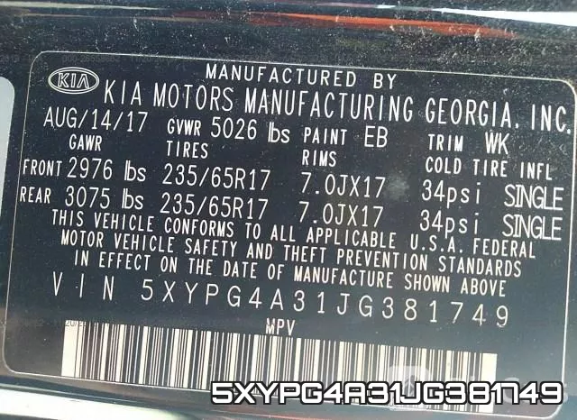 5XYPG4A31JG381749 фото 10