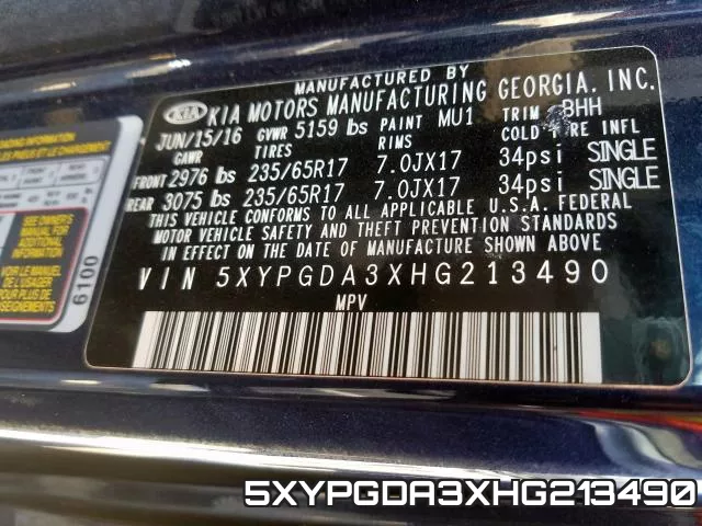 5XYPGDA3XHG213490 фото 2
