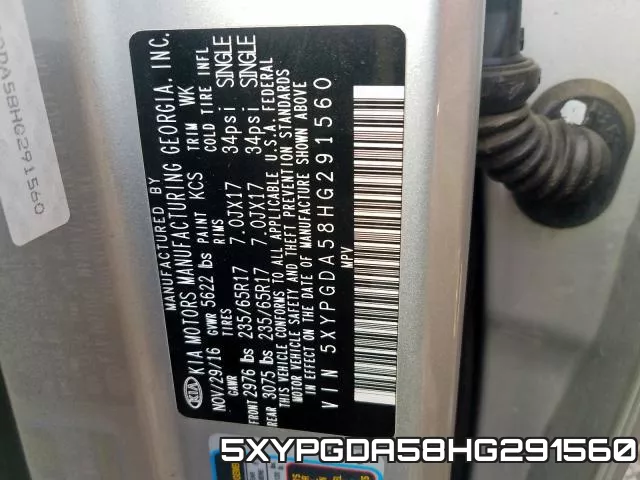 5XYPGDA58HG291560 фото 2