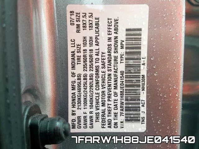 7FARW1H88JE041540 фото 2