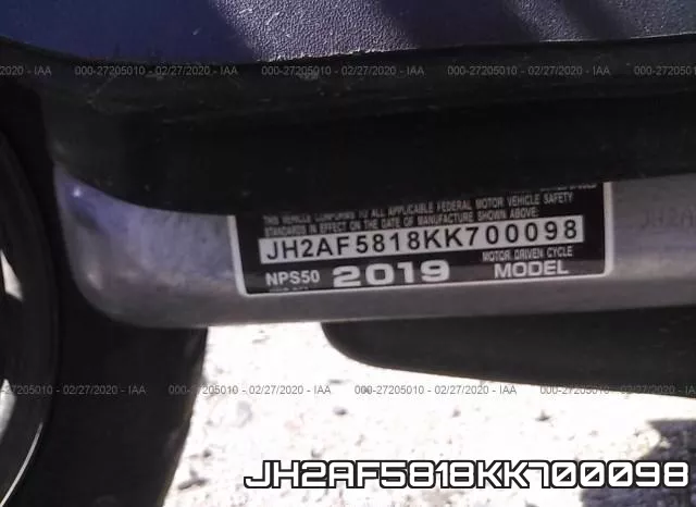 JH2AF5818KK700098 фото 2