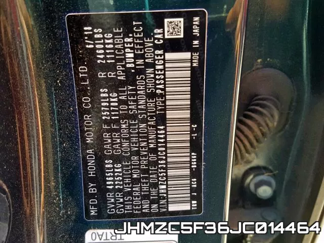 JHMZC5F36JC014464 фото 2