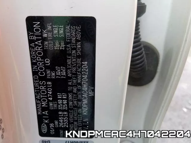 KNDPMCAC4H7042204 фото 2