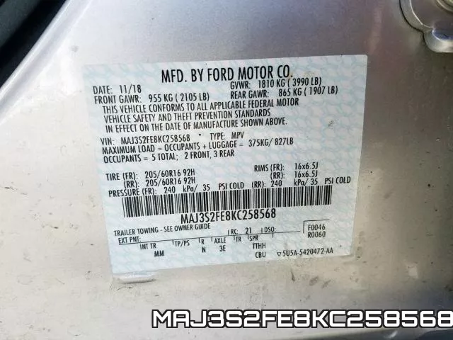 MAJ3S2FE8KC258568 фото 2