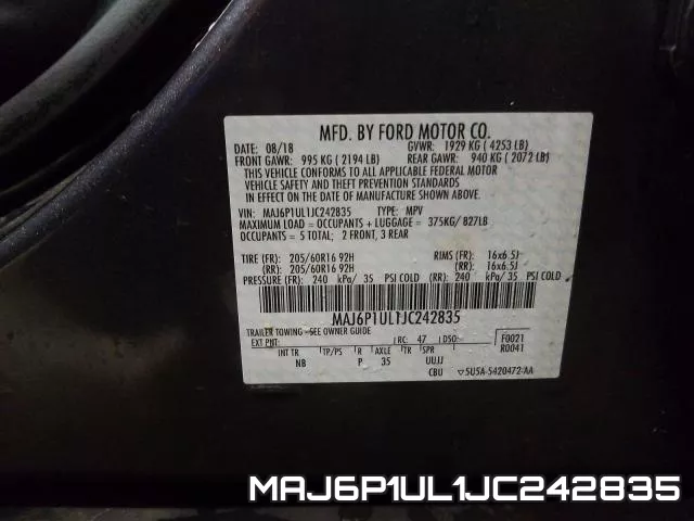 MAJ6P1UL1JC242835 фото 2