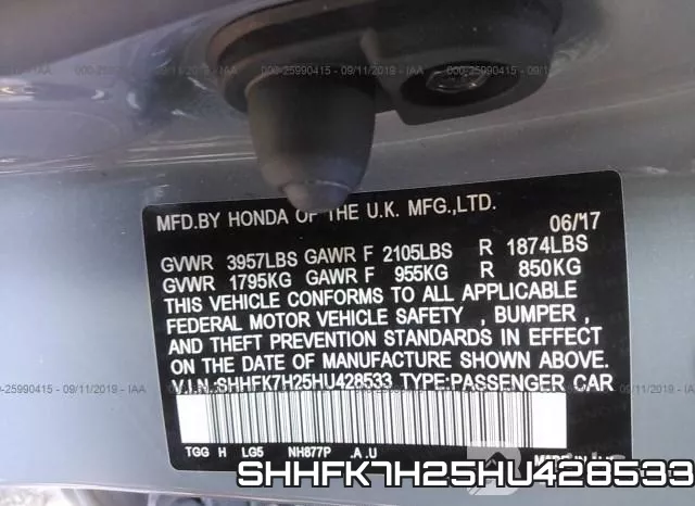 SHHFK7H25HU428533 фото 10