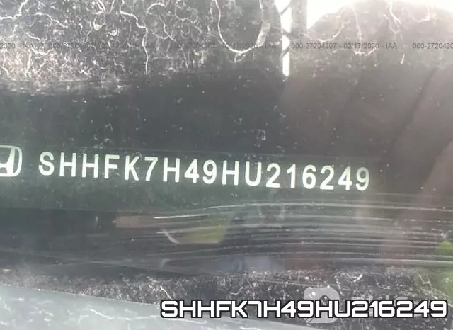SHHFK7H49HU216249 фото 10