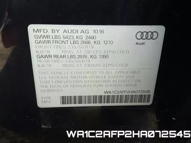 WA1C2AFP2HA072545 фото 2