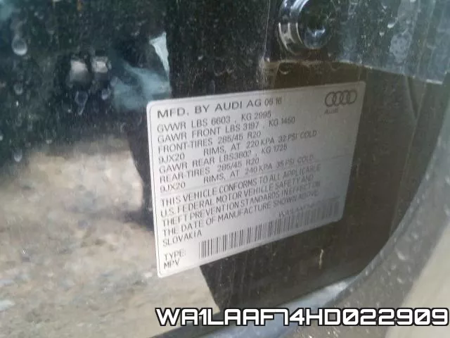 WA1LAAF74HD022909 фото 2