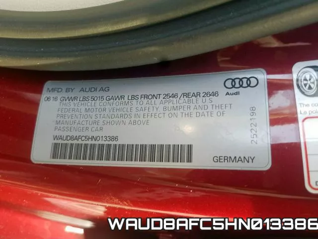 WAUD8AFC5HN013386 фото 2