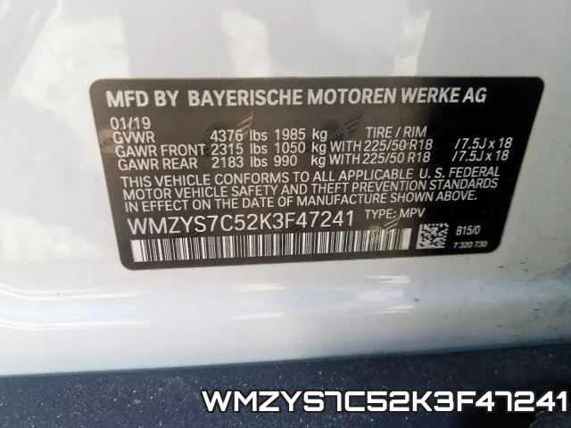 WMZYS7C52K3F47241 фото 2