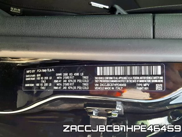 ZACCJBCB7HPE46459 фото 2