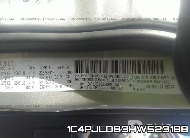 1C4PJLDB3HW523188 фото 10
