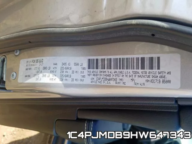 1C4PJMDB9HW647343 фото 2